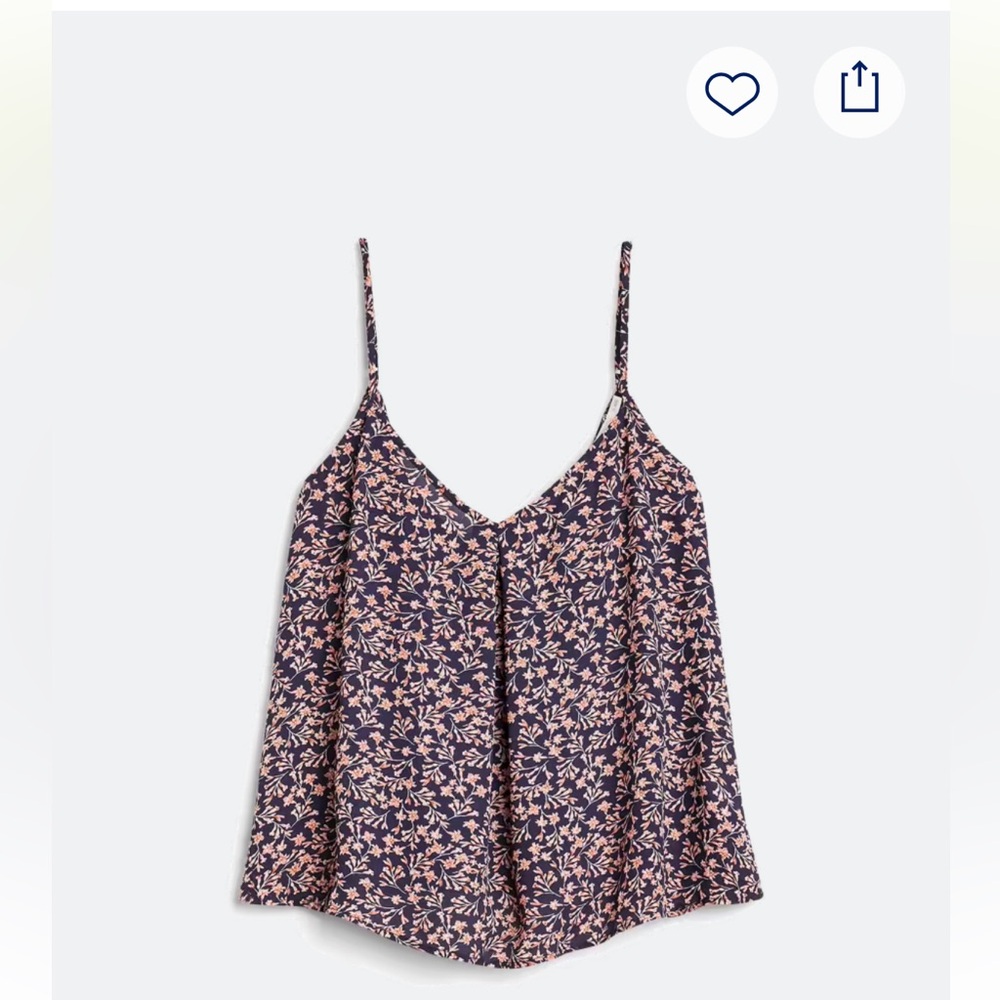 Lush Ruffled Navy and Pink Sleeveless Camisole